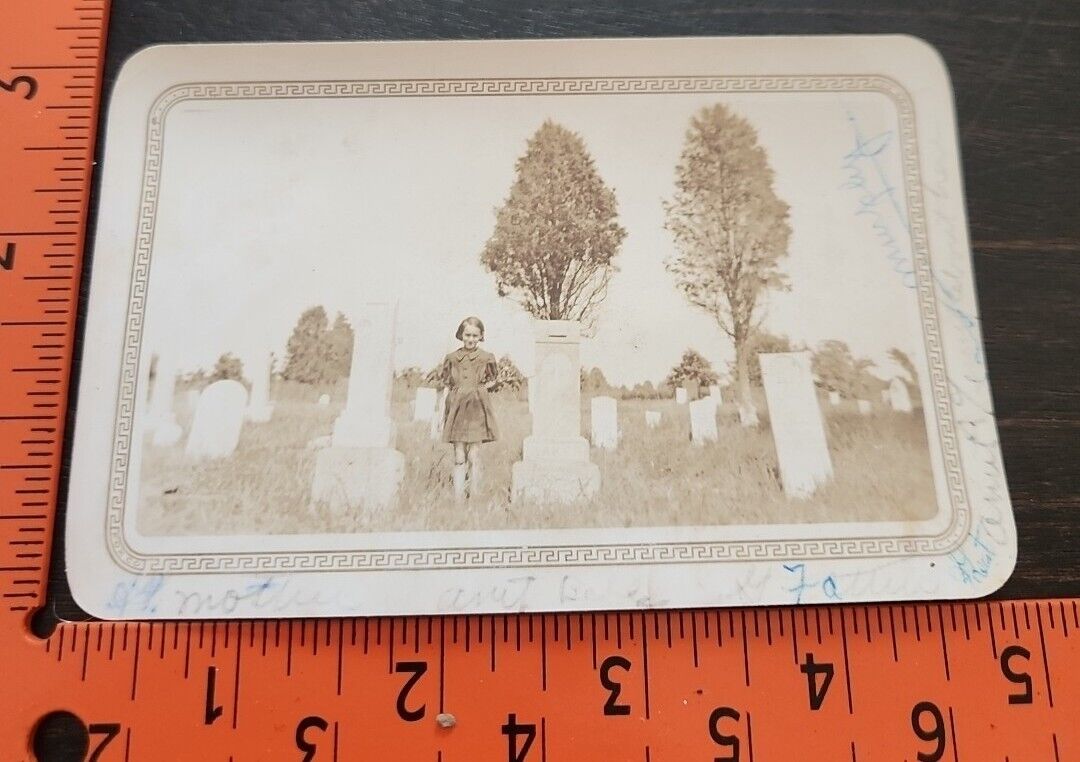 ID\'d Girl Cemetery Next To Her Whole Dead Family Spooky Photo  RARE  HTF OOAK 