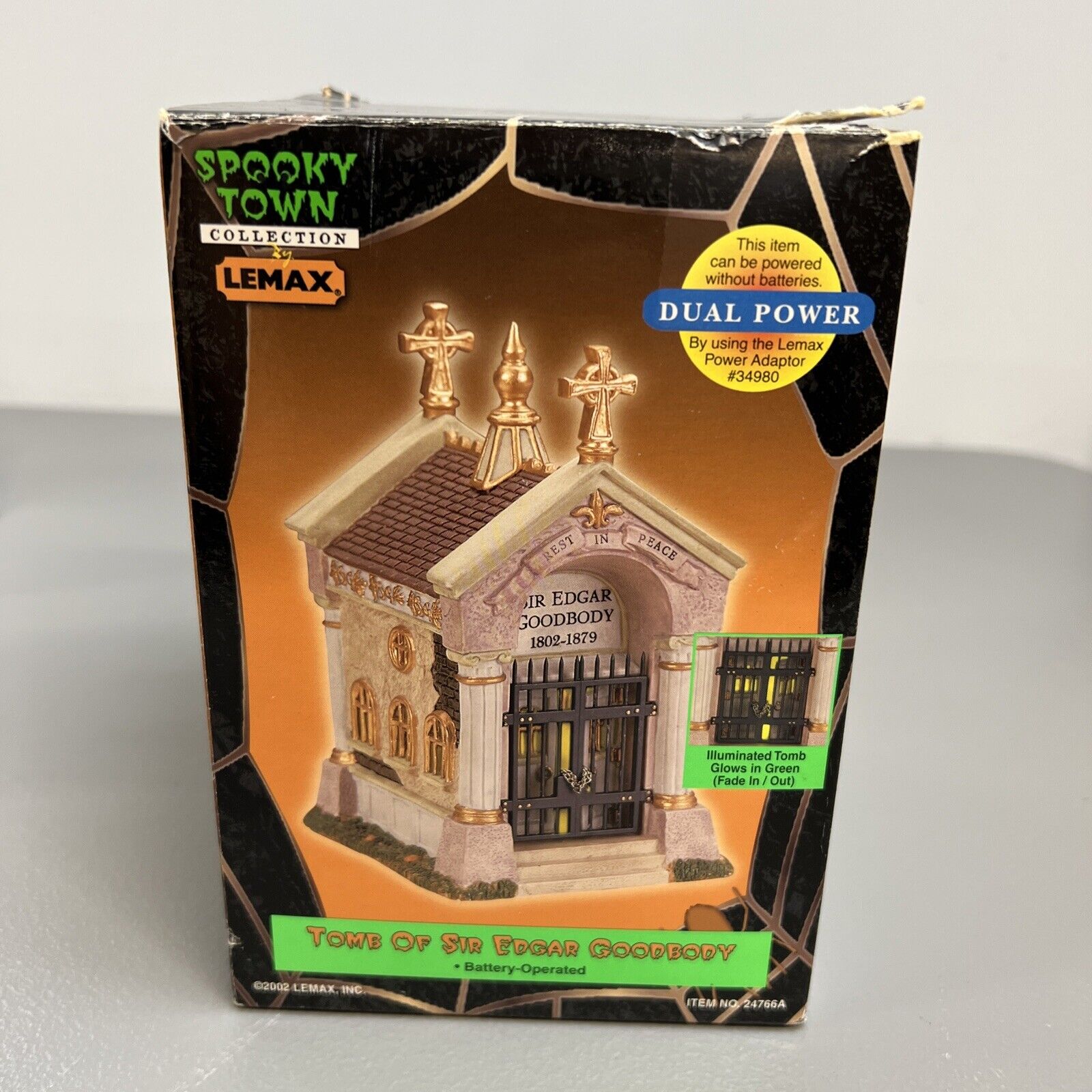 Vtg Lemax Spooky Town Collection “Tomb of Sir Edgar Goodbody” 2002 #24766A