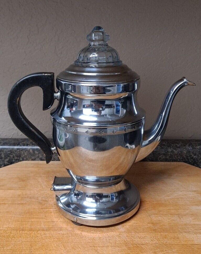Vintage Westinghouse Electric Coffee Percolator With Fire King Lid & Cord WORKS