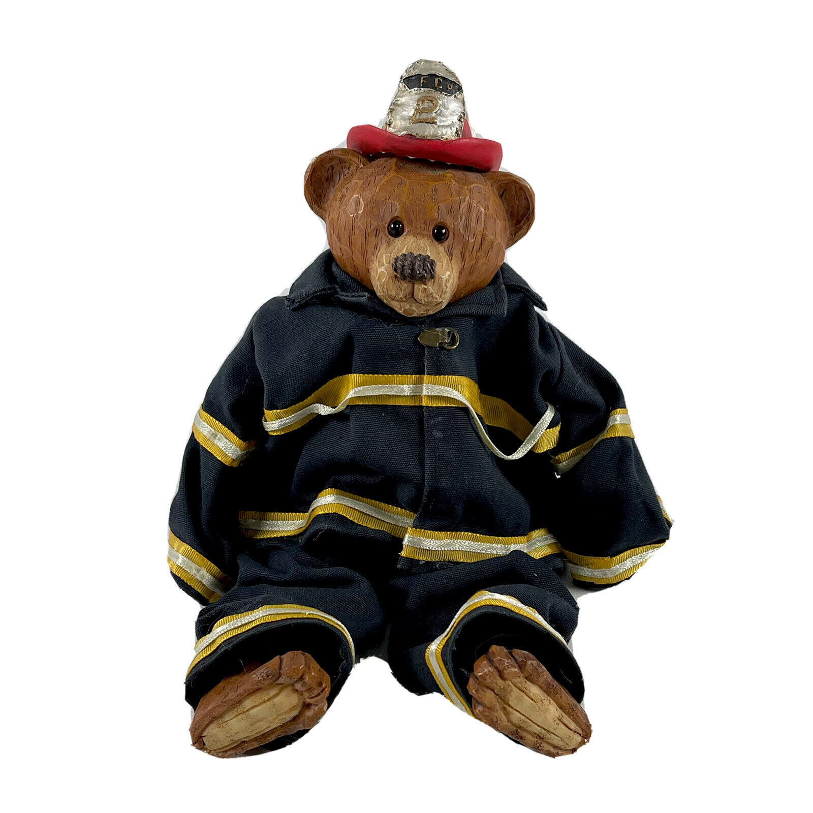 Vintage Teddy Bear Firemen Firefighter Figurine Shelf Sitter FC2