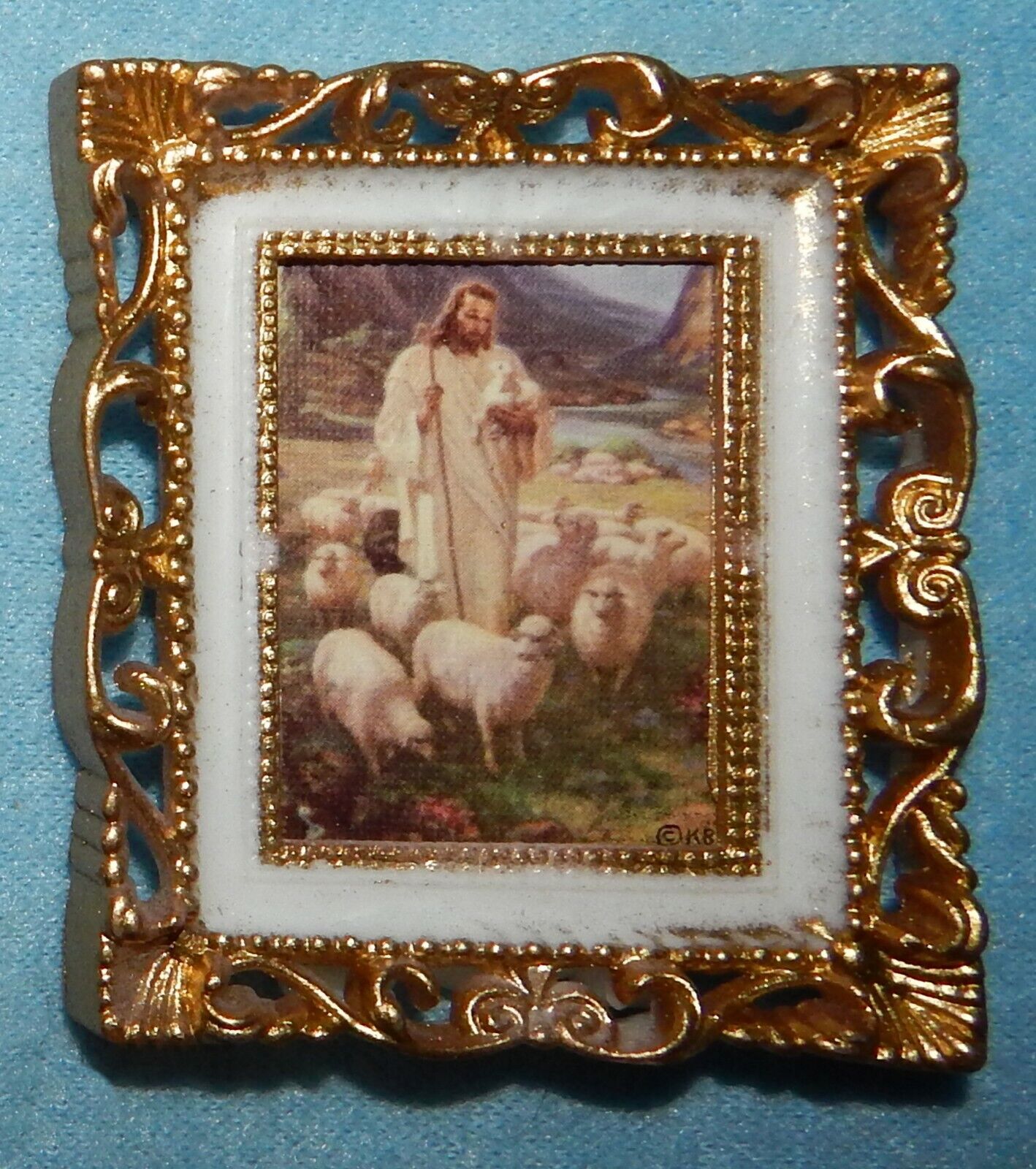 Jesus the Good Shepherd Picture in Frame - 2 5/8\
