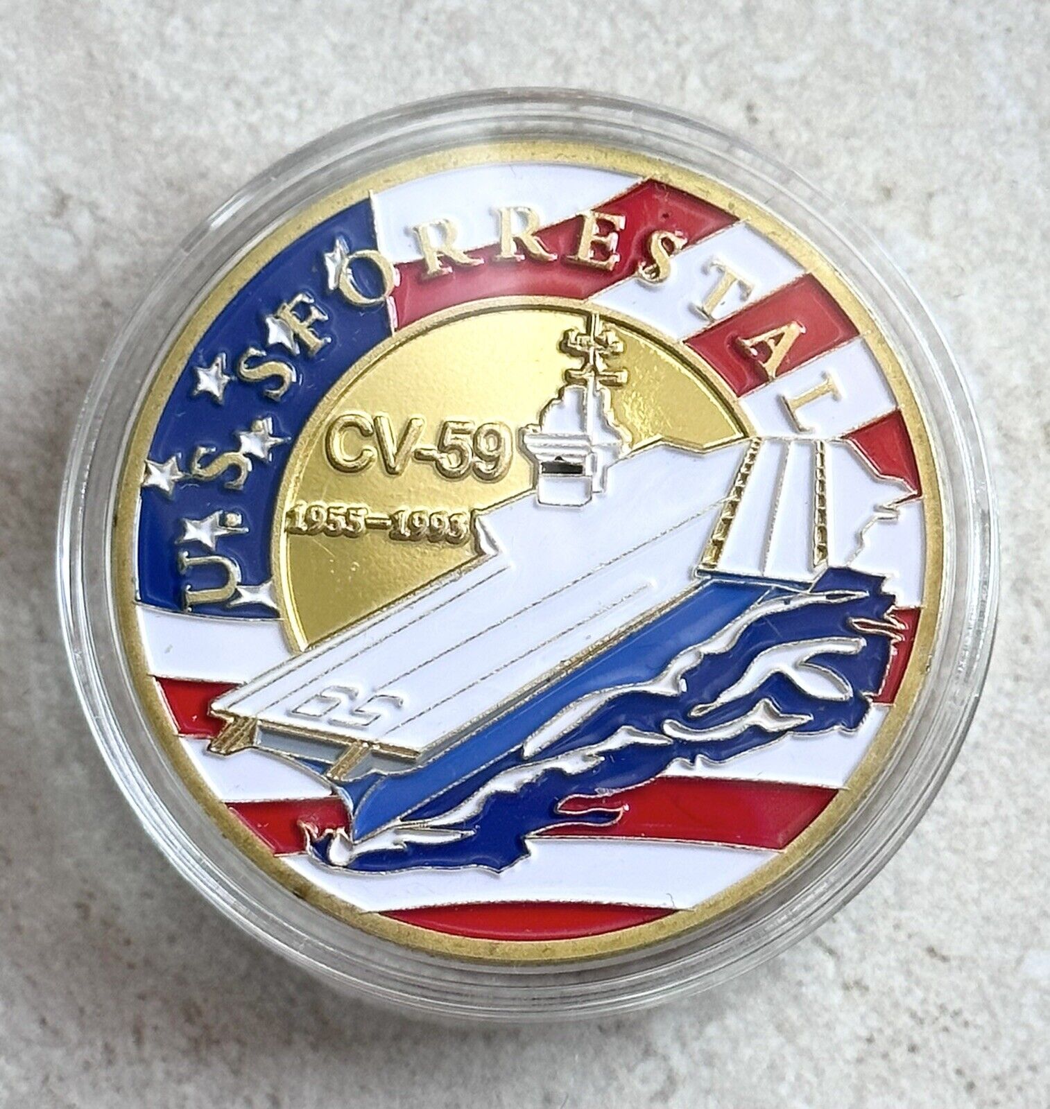 US NAVY USS FORRESTAL CV-59 Challenge Coin