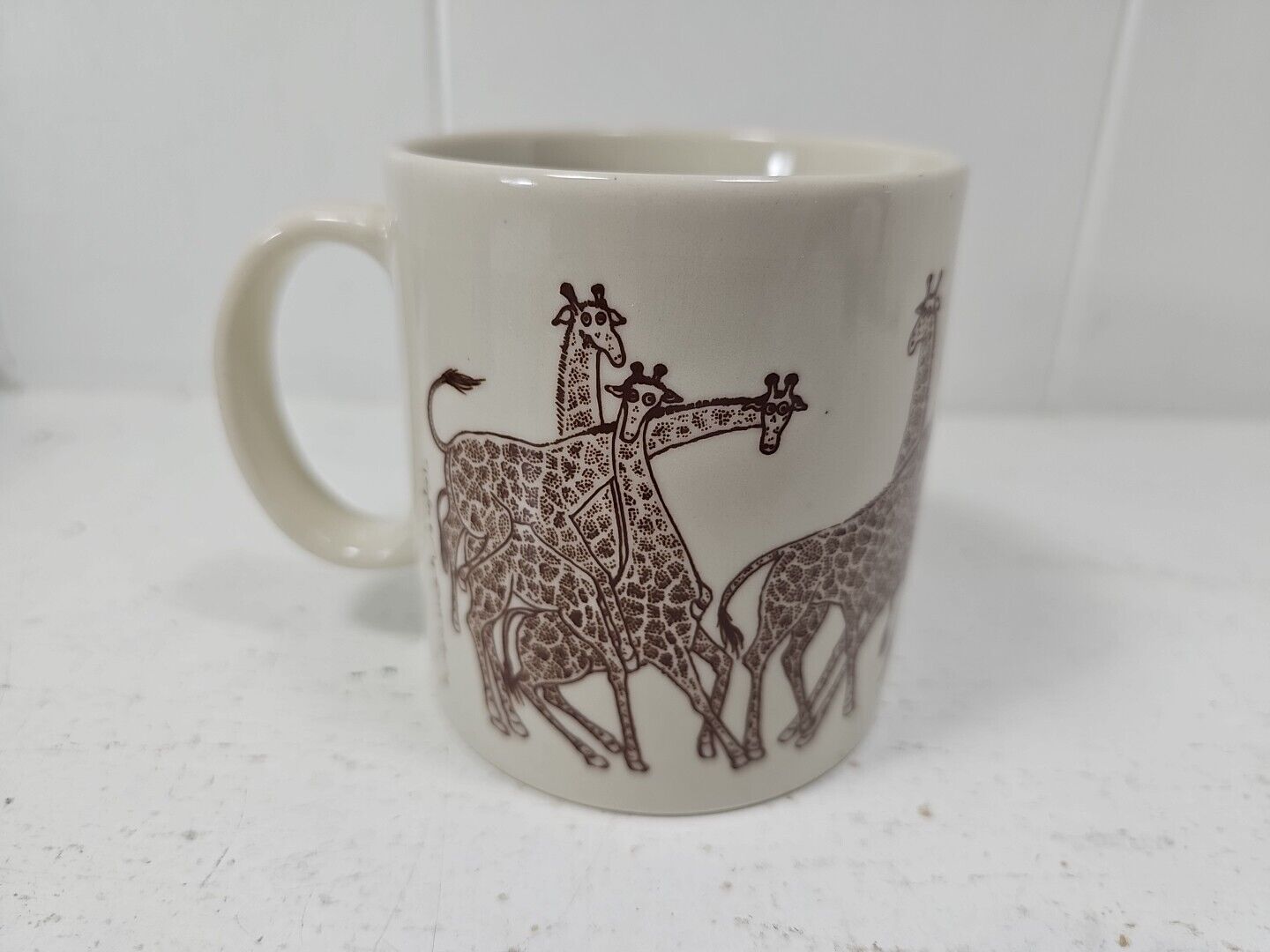 Vintage 1979 Taylor & Ng Naughty Giraffes Coffee Mug Orgy Brown And White