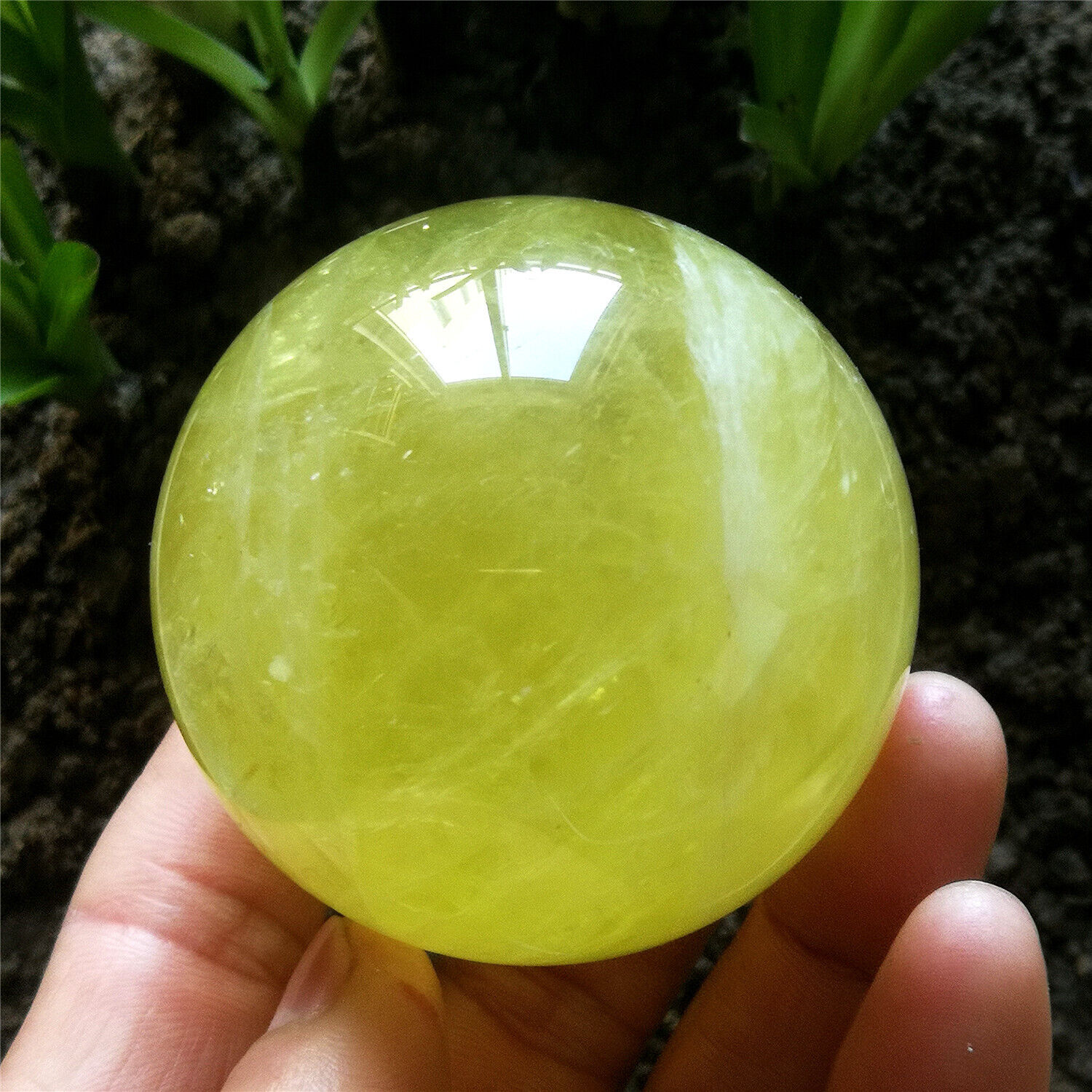 290g 59mm Unique Yellow Quartz Sphere Rare Citrine Quartz Crystal Ball Chakra