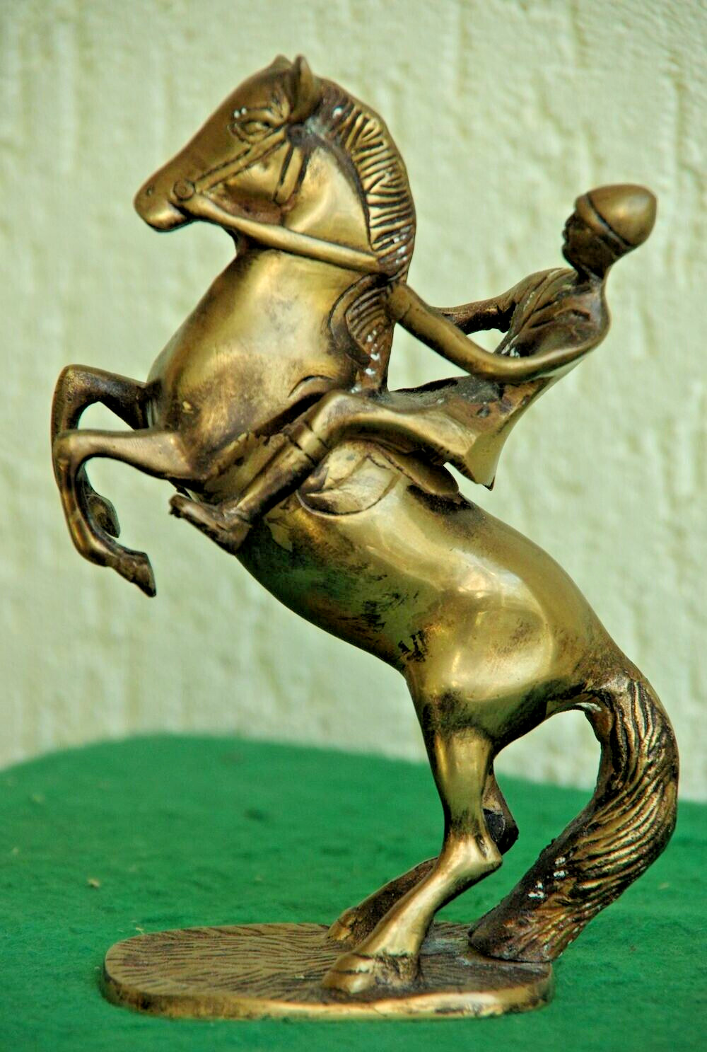 Vintage Beautiful Horse Horseman Statuette Bronze Size 19,5cm (7,68in)