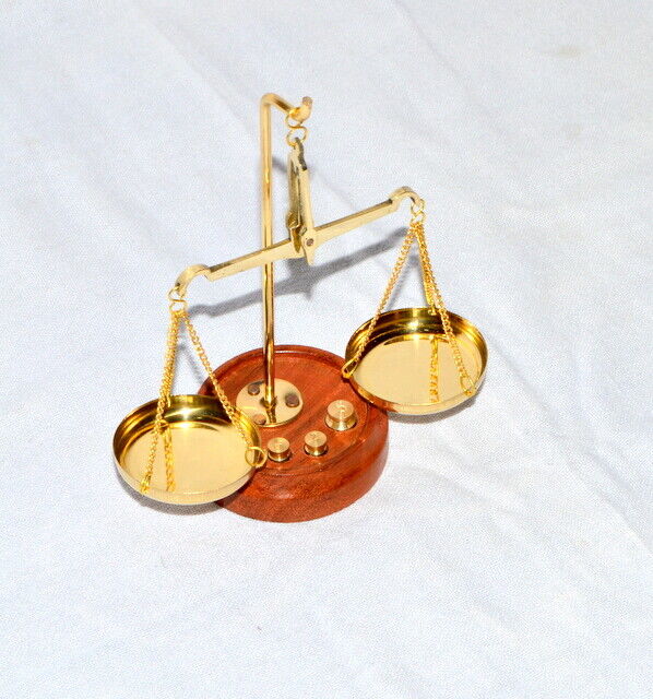 6 Inch Antique Vintage brass balance scale antique desgine gold colour Gift