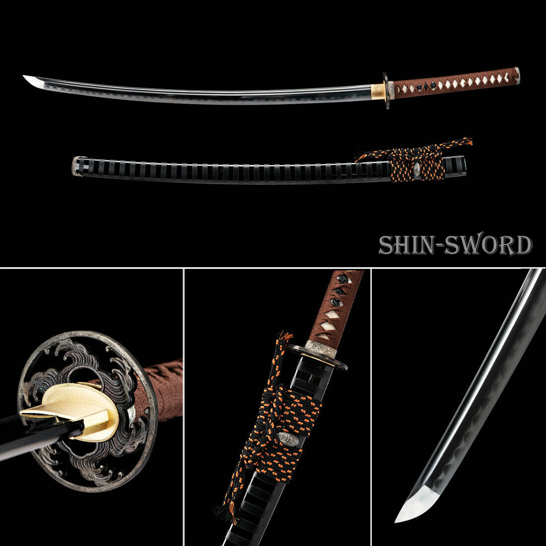 Kobuse Japanese Clay Tempered Folded Steel Samurai Katana Sword Razor Sharp Top