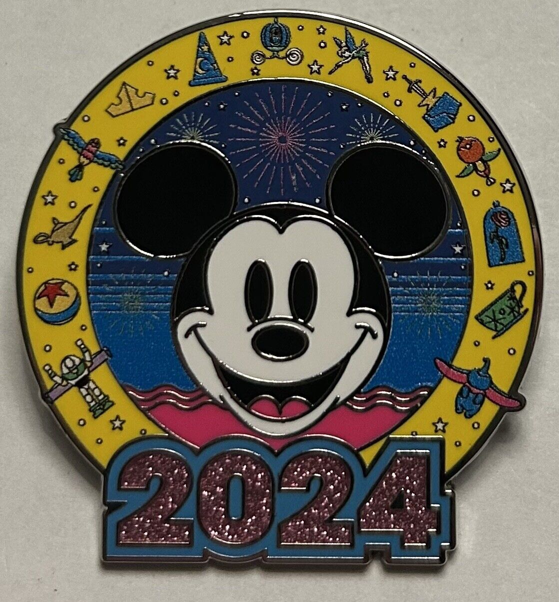 Disney - 2024 Series - Mickey Mouse Head Glitter - Pixar Ball Sorcerer Hat Pin