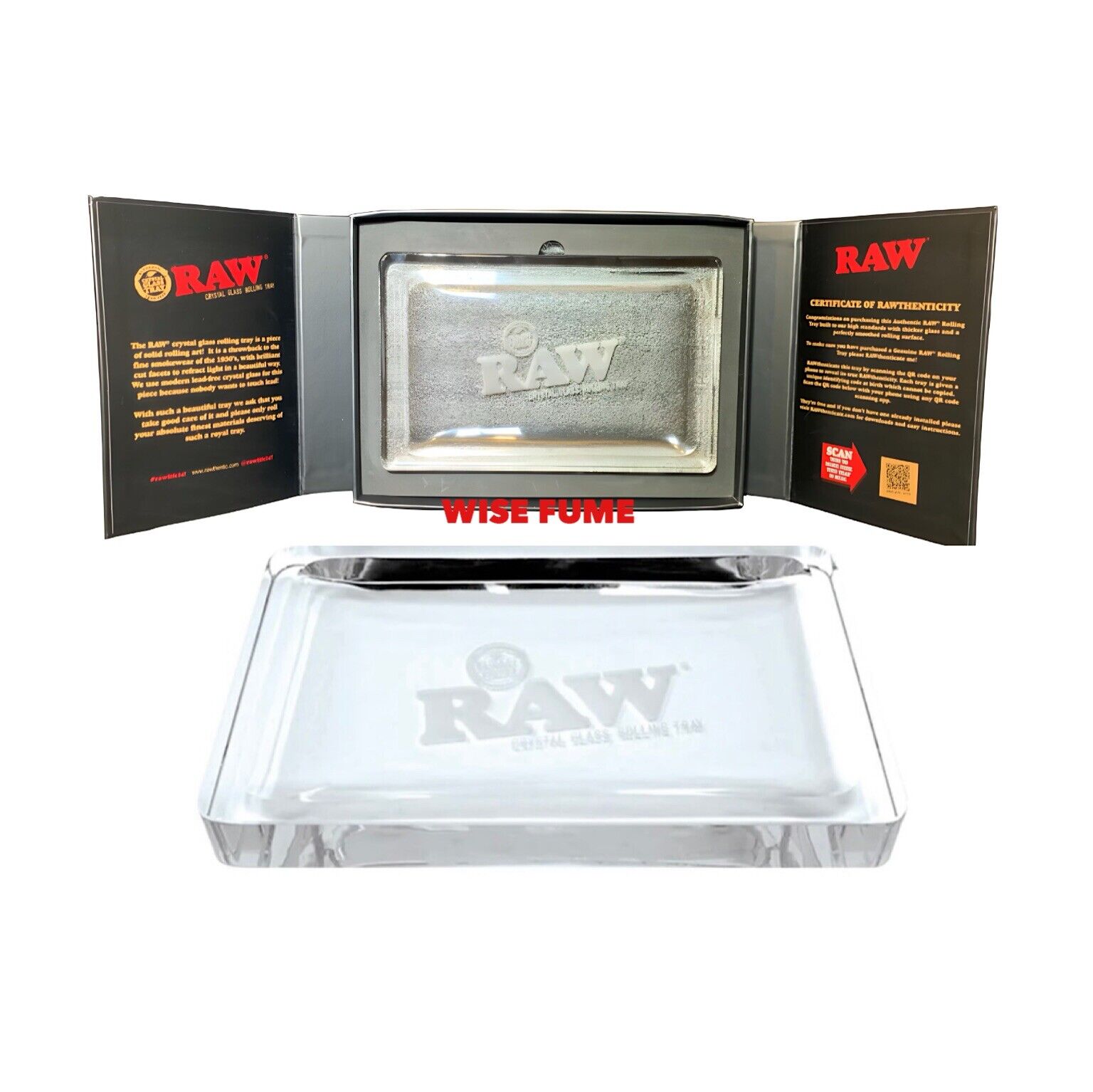 RAW CRYSTAL GLASS ROLLING TRAY 6LBS LIMITED EDITION new packaging