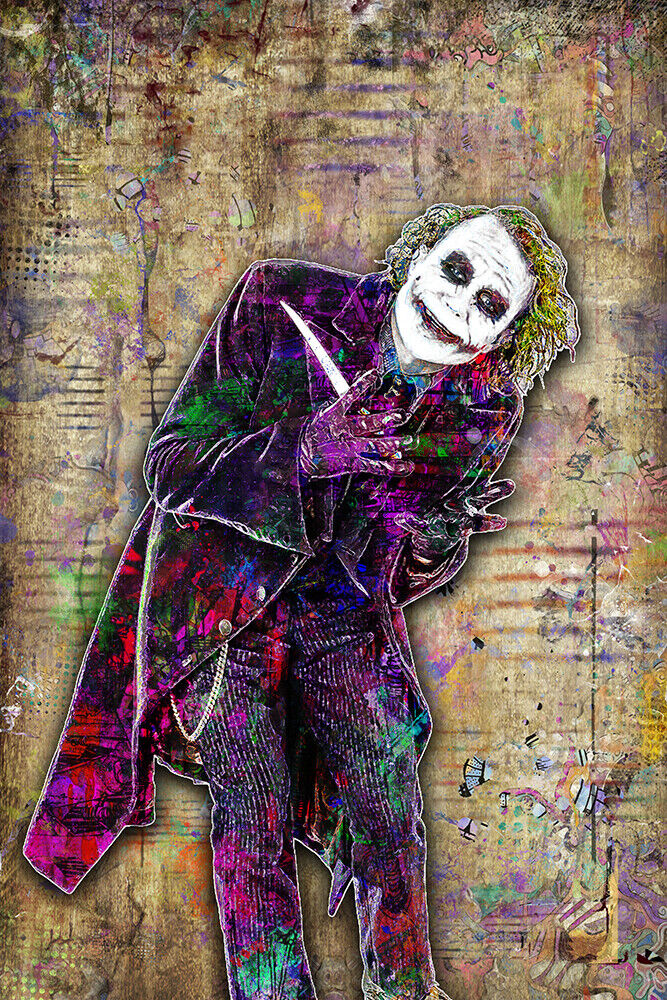 Heath Ledger Joker 13x19in Poster The Dark Knight Batman Print  Us