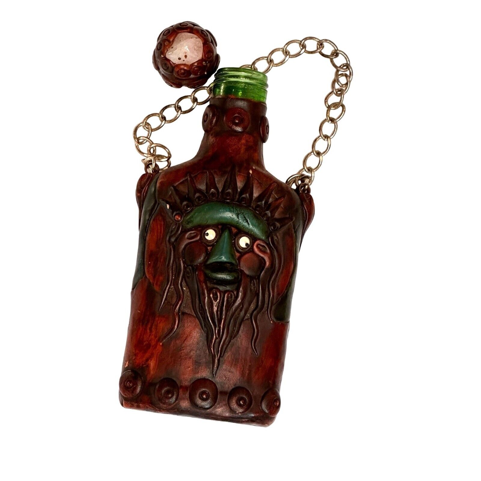 Wise Old Man Googly Eyes Unique Whimsical Storyteller Flask Decanter