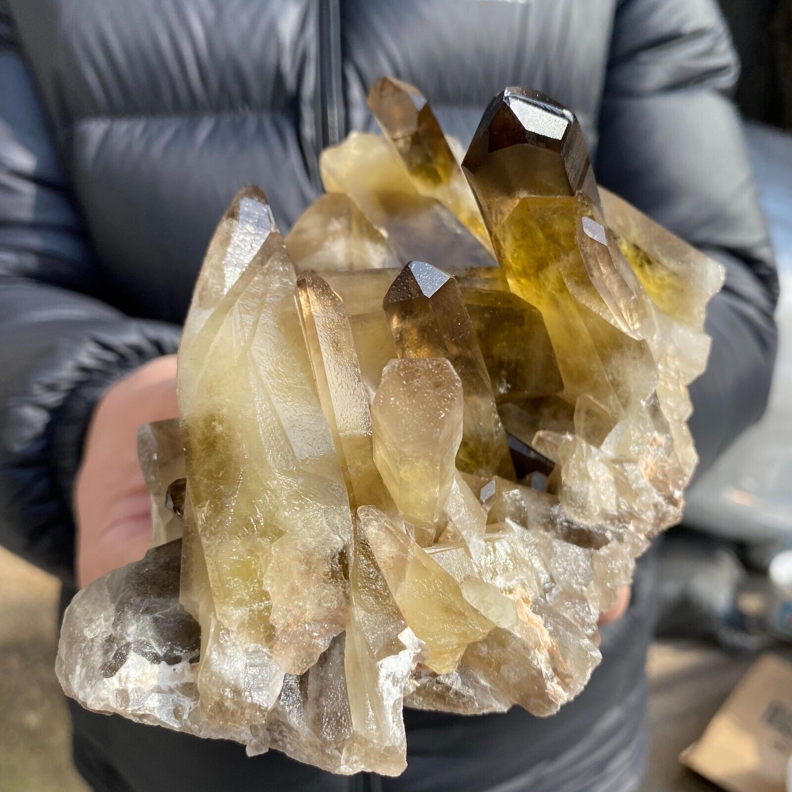 1020g Natural Citrine cluster mineral specimen quartz crystal healing