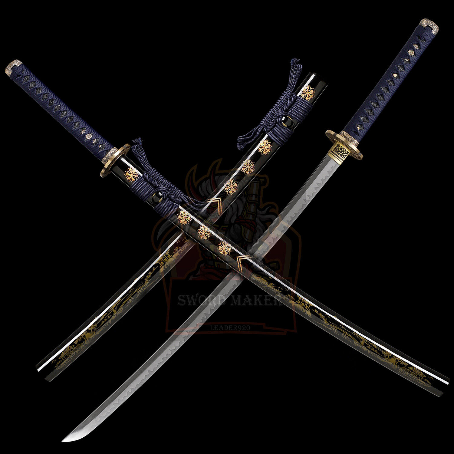 Clay Temperped T10 Steel Japanese Samurai Sword Katana Brass Tsuba Razor Sharp