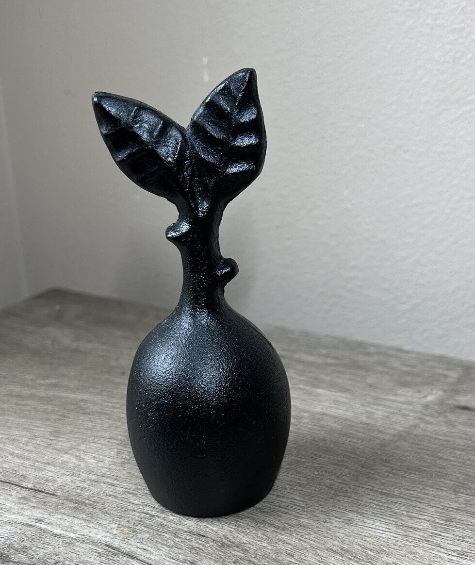 Rare Vintage Black Cast Iron Pear Shaped Bell 5.5”H