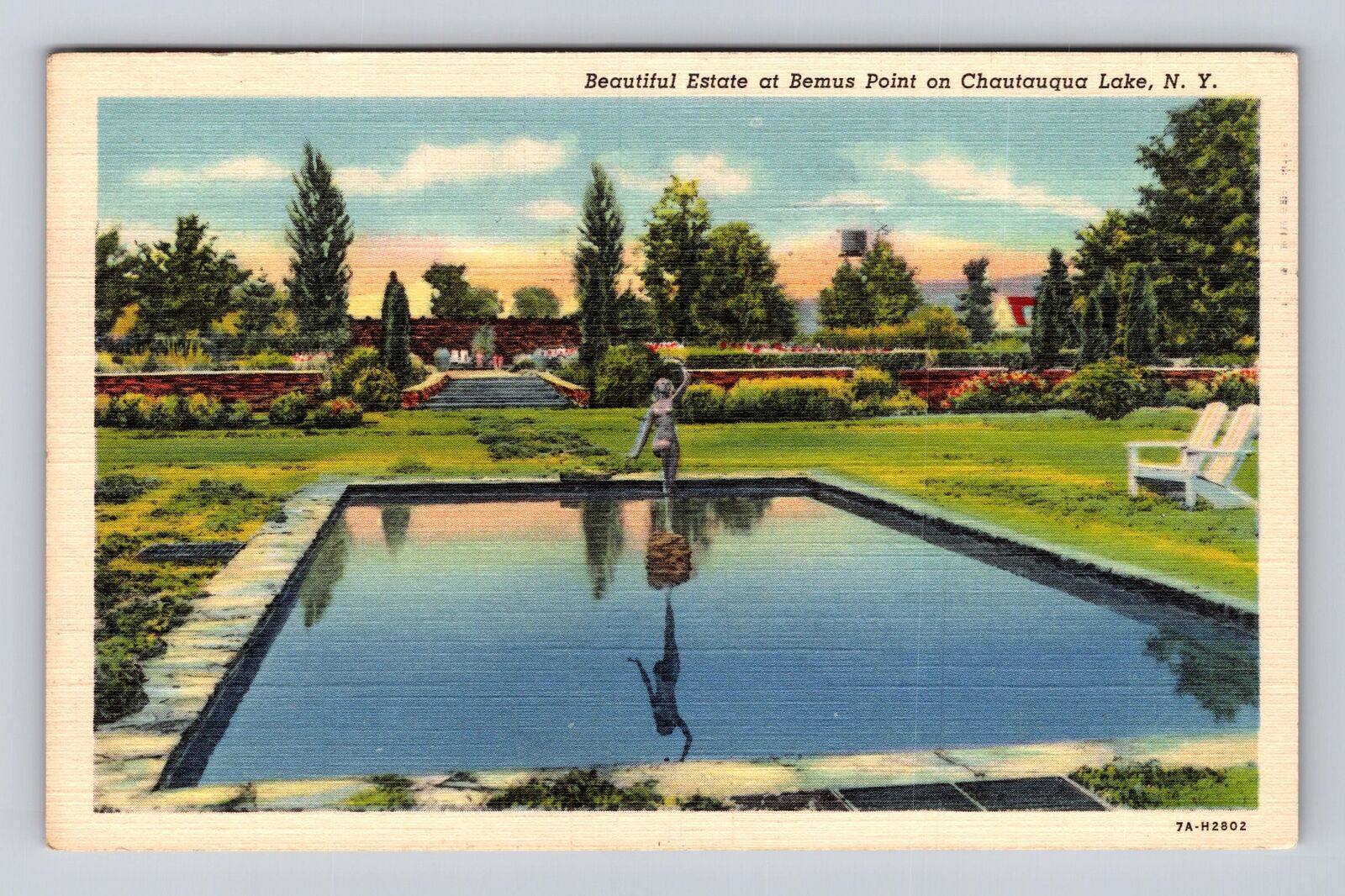 Chautauqua Lake NY-New York, Beautiful Estate At Bemus Point Vintage Postcard