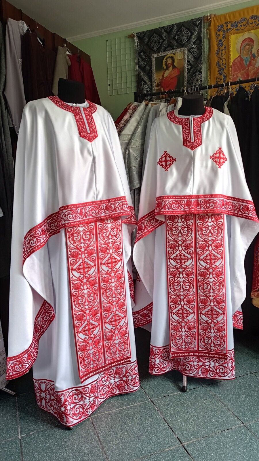 Embroidered Orthodox Greek style Vestment Priest with Chalice Covers