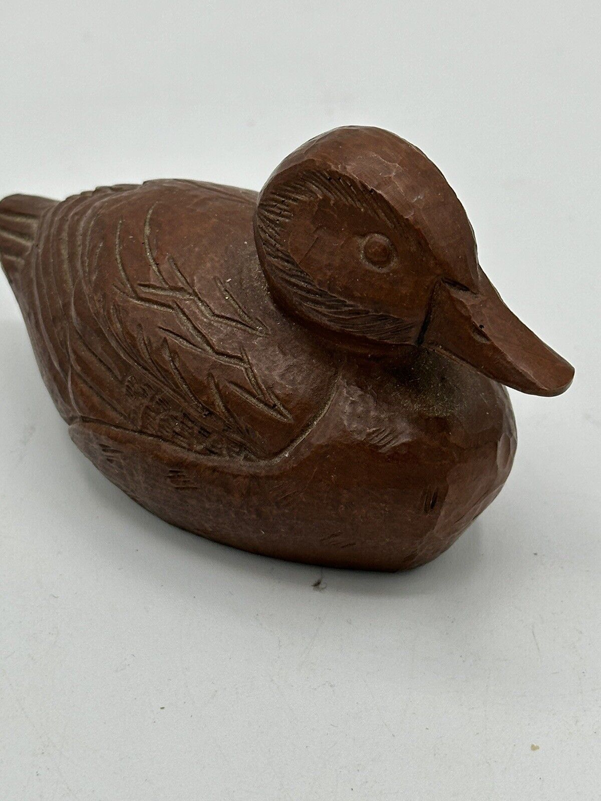 Vintage 1988 RED MILL Duck Figure Pecan Shell Sculpture farmhouse country 