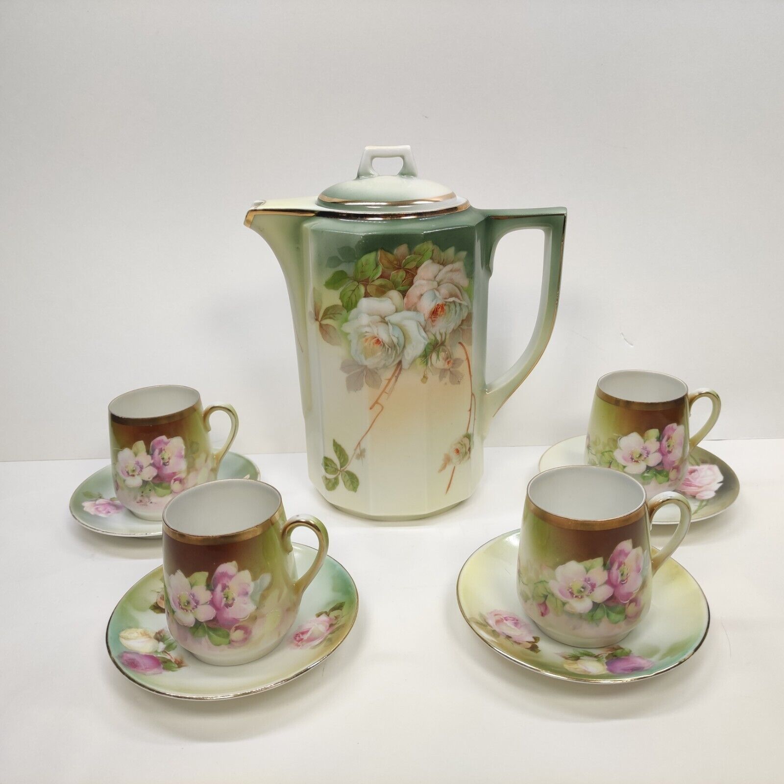 Lot Of 9 Germany Mixed C.T Silesia Coffee Pot,Three Crown China Cup & RS Saucer 