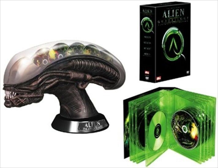 ALIEN 25th Anniversary 9 DVD BOX w/Alien Head figure Kubrick Used