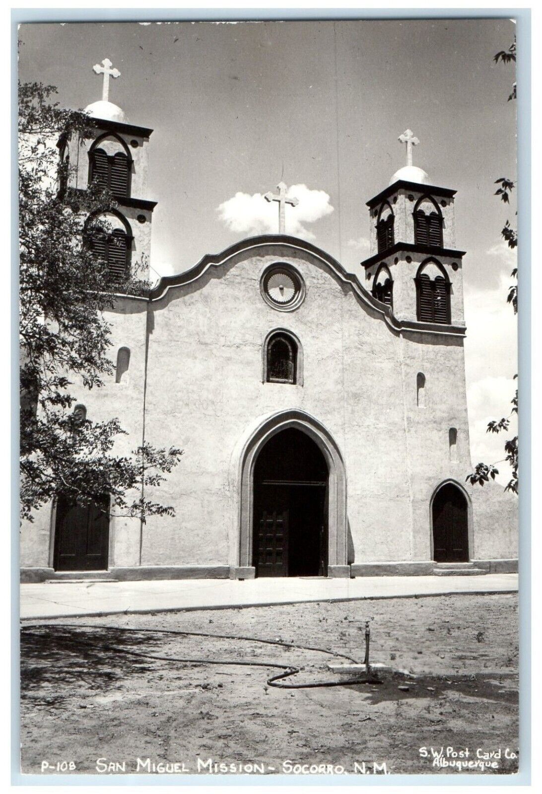 c1940\'s San Miguel Mission Socorro New Mexico NM RPPC Photo Vintage Postcard