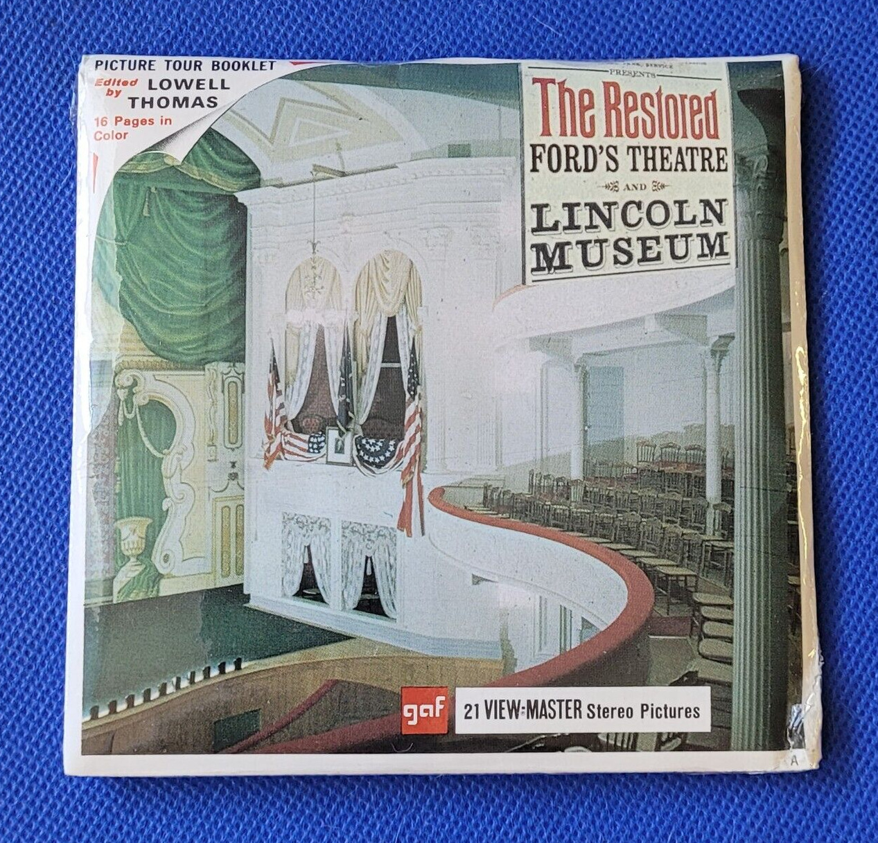 SEALED A798 Restored Ford\'s Theatre & Lincoln Museum DC view-master Reels Packet