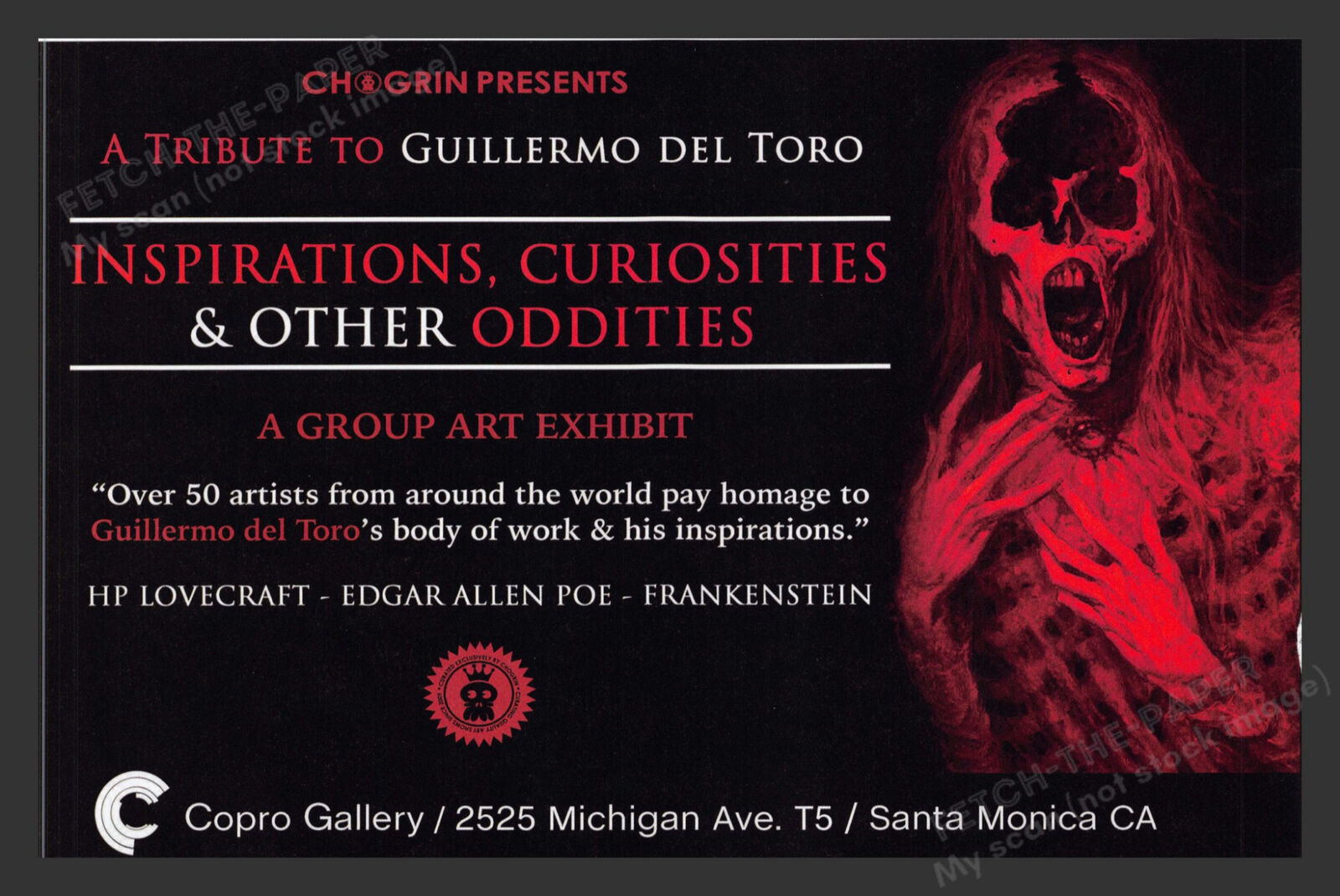 Copro Art Gallery Guillermo Del Toro Exhibit 2010s Print Advertisement 2017