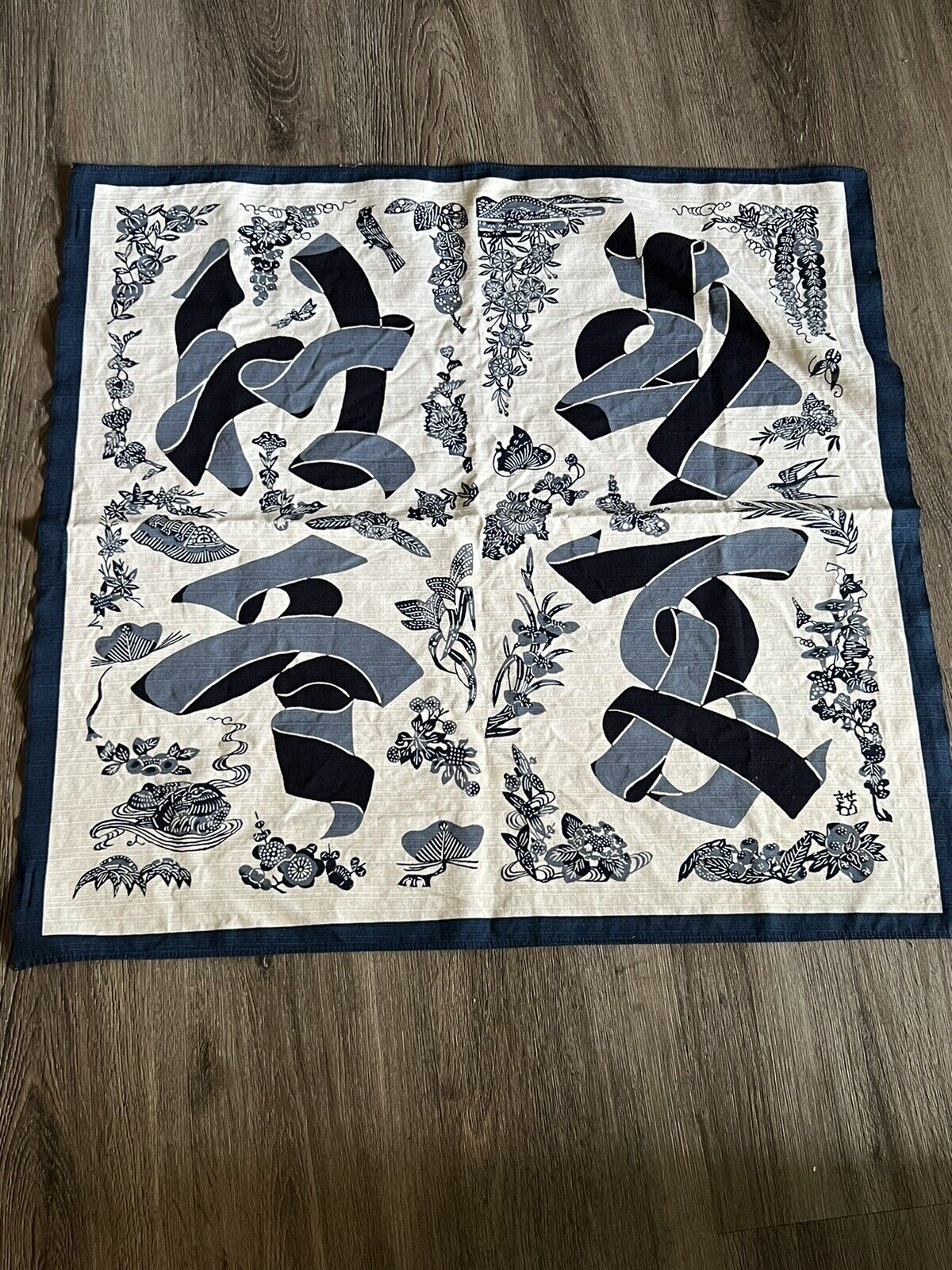 Keisuke Serizawa Japanese Artwork  Letter of Four Seasons Wrapping -Table Cloth
