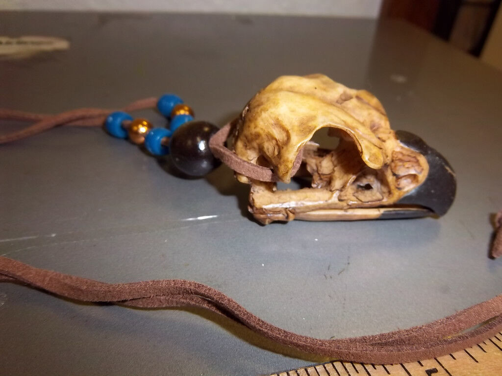 Eagle Skull REPLICA Necklace with leather cord Not a real skull **LAST FEW**
