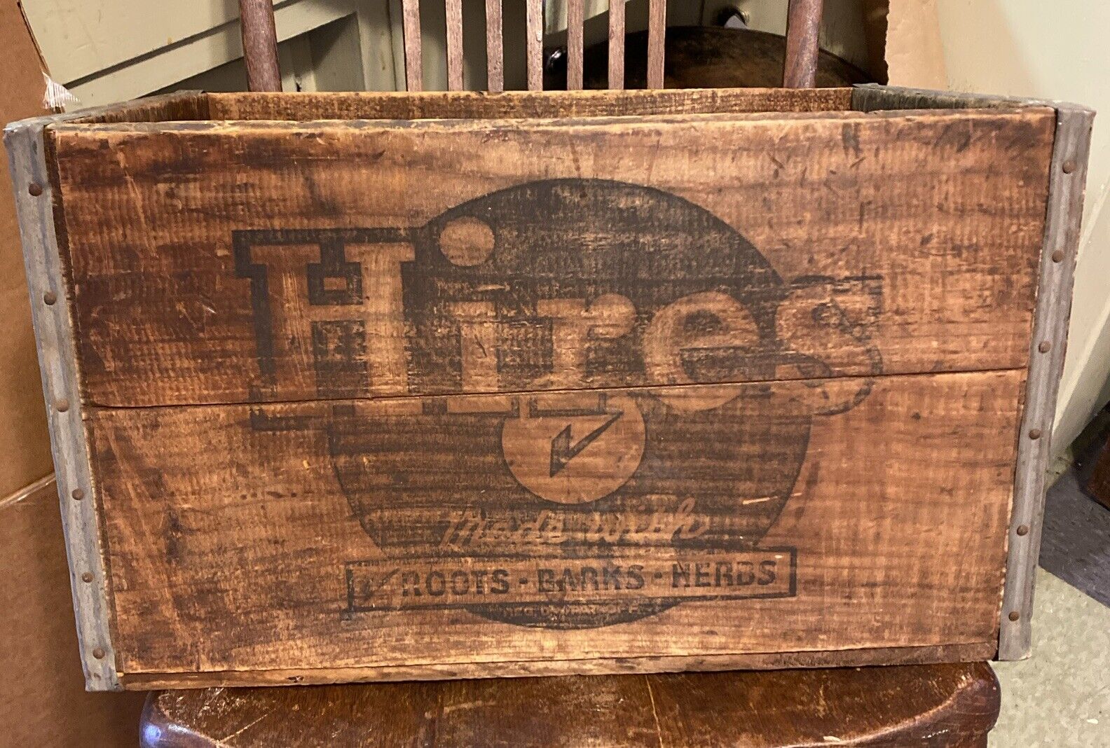 Antique Hires Root Beer Soda Pop Wooden Crate Man Cave Box