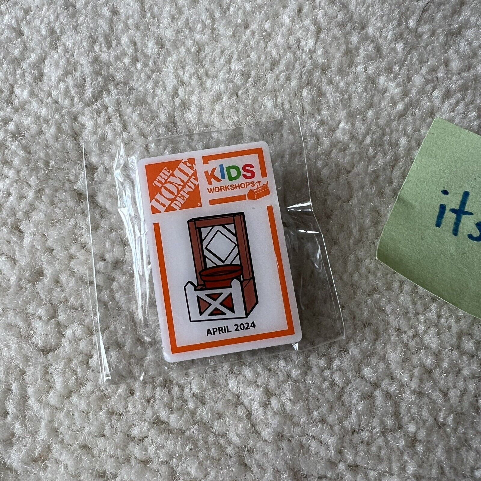 Lattice Planter Collectible Pin from Home Depot Kids Workshop April 2024