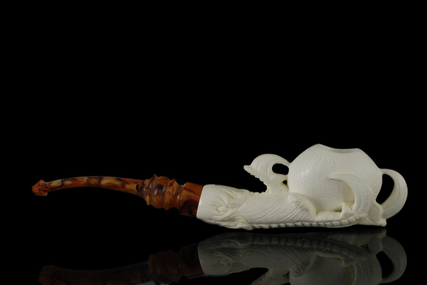 Eagle claw Meerschaum Pipe Large unique tobacco smoking pfeife  海泡石 with case