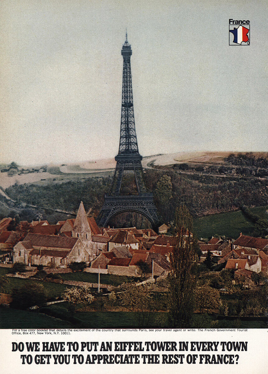 1973 France: Eiffel Tower In Every Town Vintage Print Ad