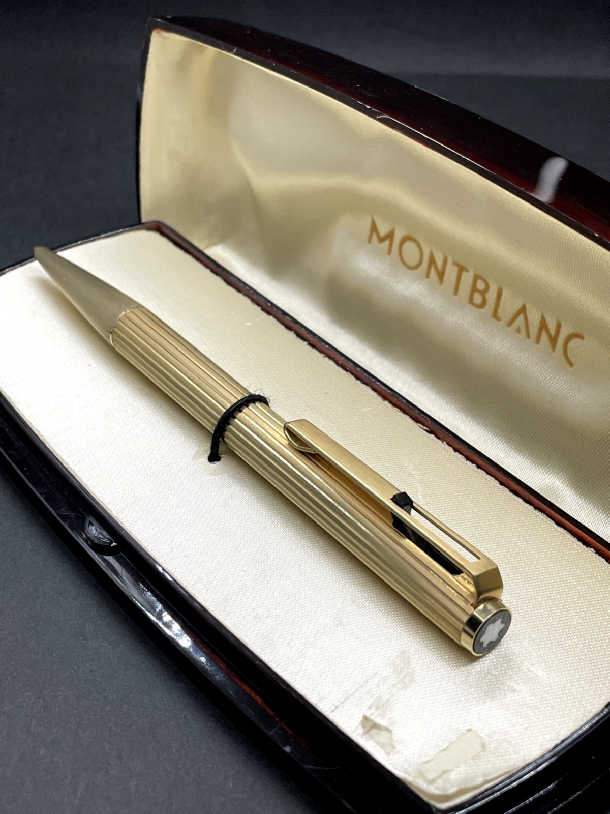 MONTBLANC No.7847 Gold Hammer Trigger Vintage Ballpoint Pen with BOX