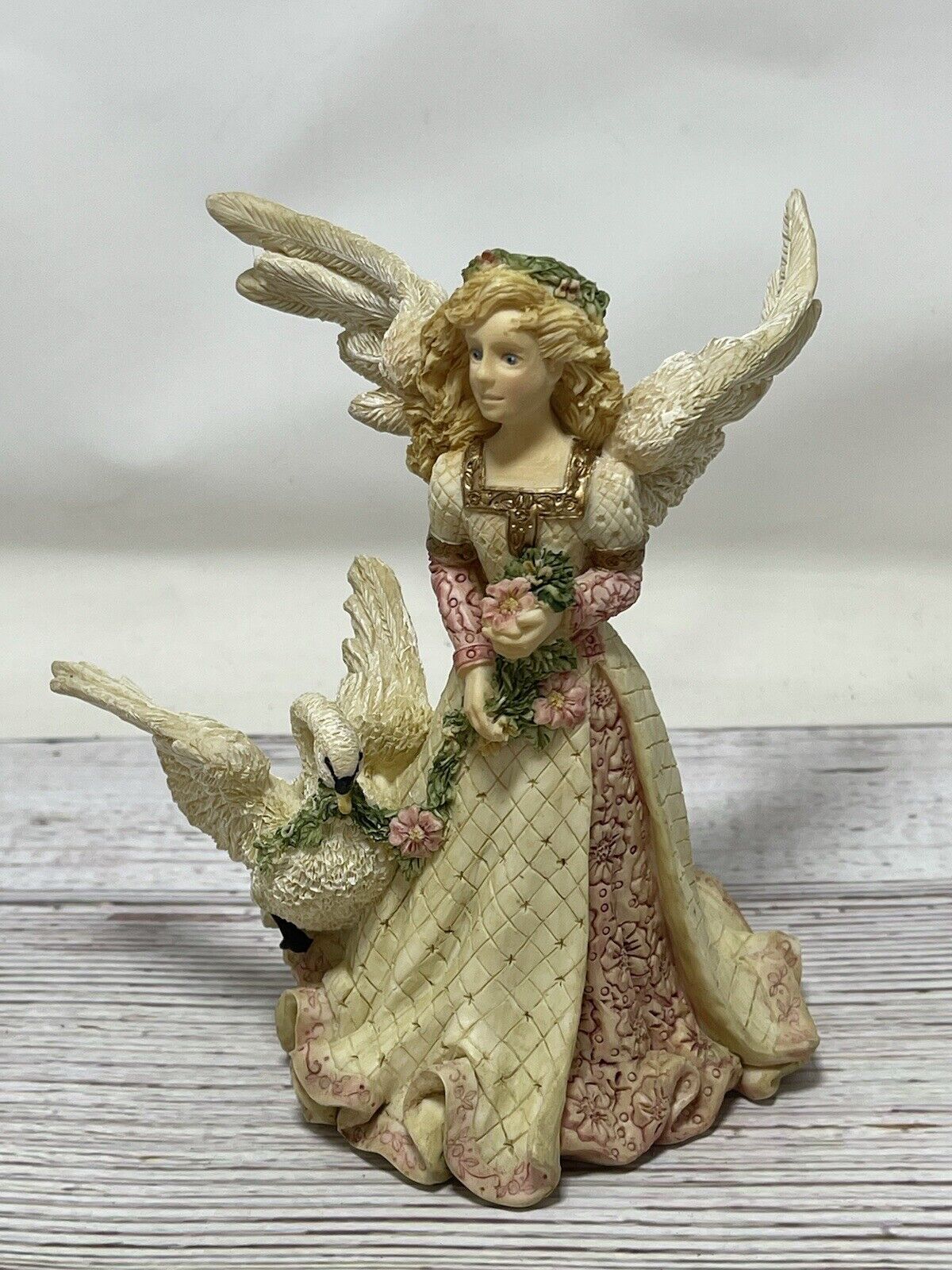 2 United Design Angel Collection SWAN FLIGHT AA095 Pink 5.25” Tall
