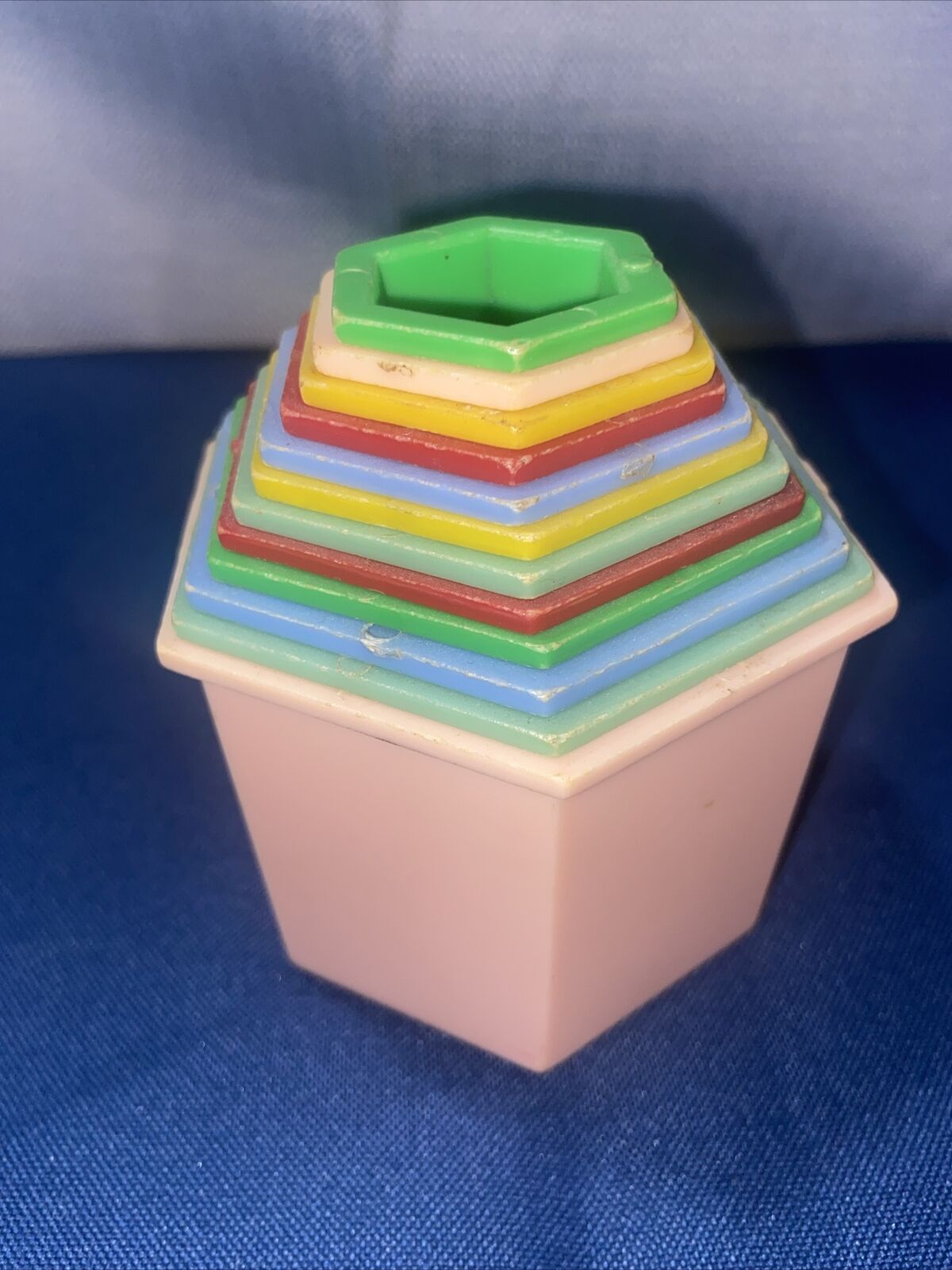 Vintage Stacking Sandbox Toys Set of 12 Plastic Multi Colored