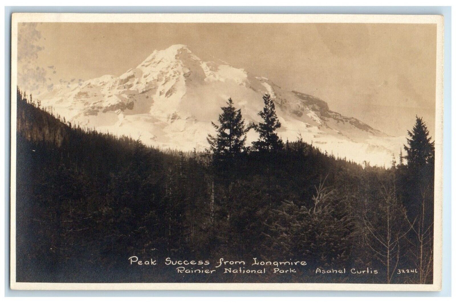 Longmire From Rainier National Park Asahel Curtis Washington RPPC Photo Postcard