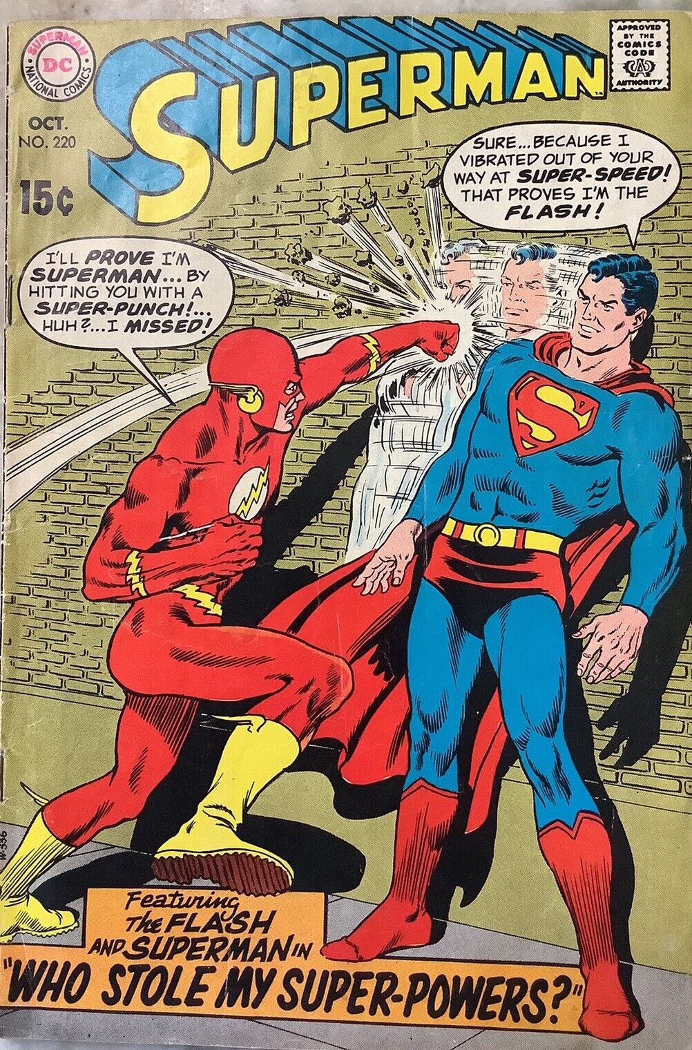 Superman 220 DC 1969 Comic Book: Flash Cover