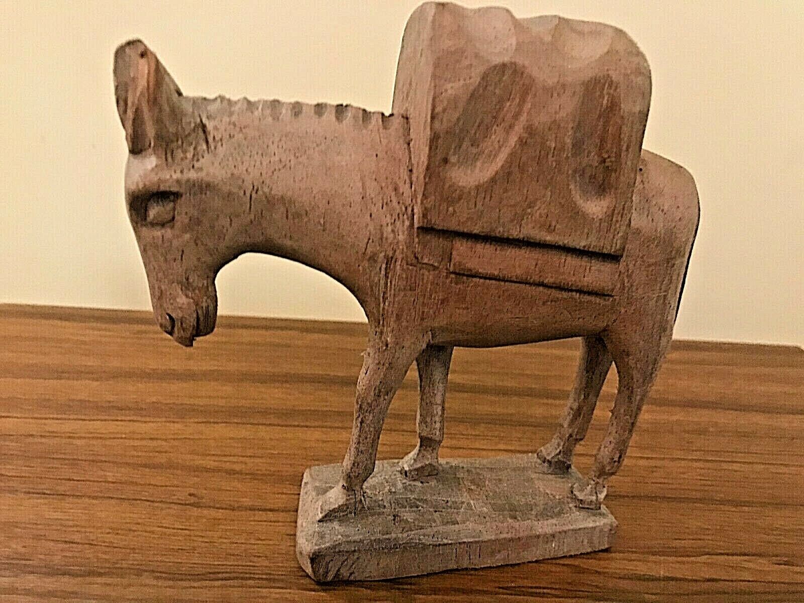 MAGNIFICENT VINTAGE HAND CARVED BURRO (5\' X 5\