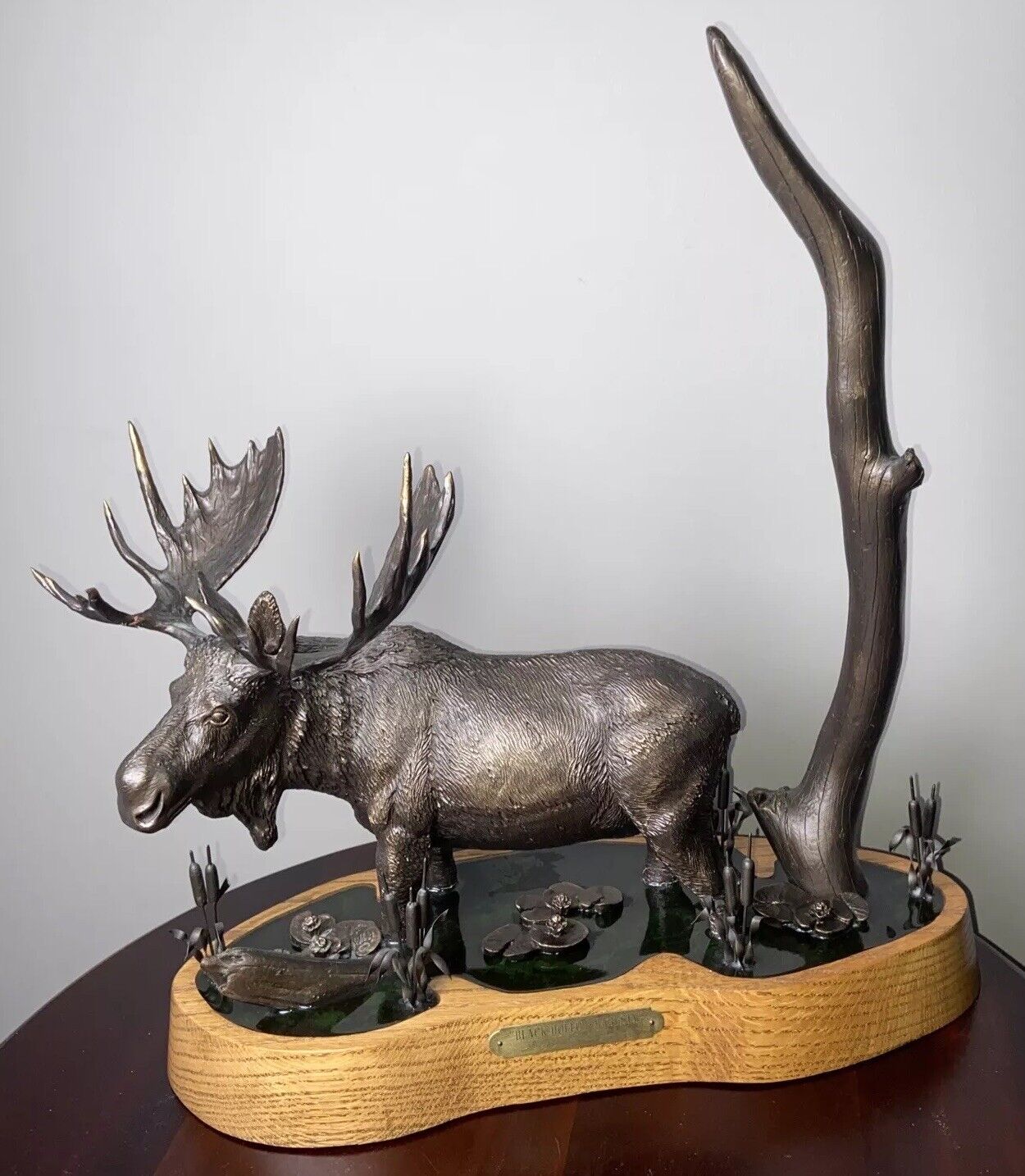 “Black Hollow Majesty”  Bronze Resin Moose Sculpture by Russell D Jorgensen RARE