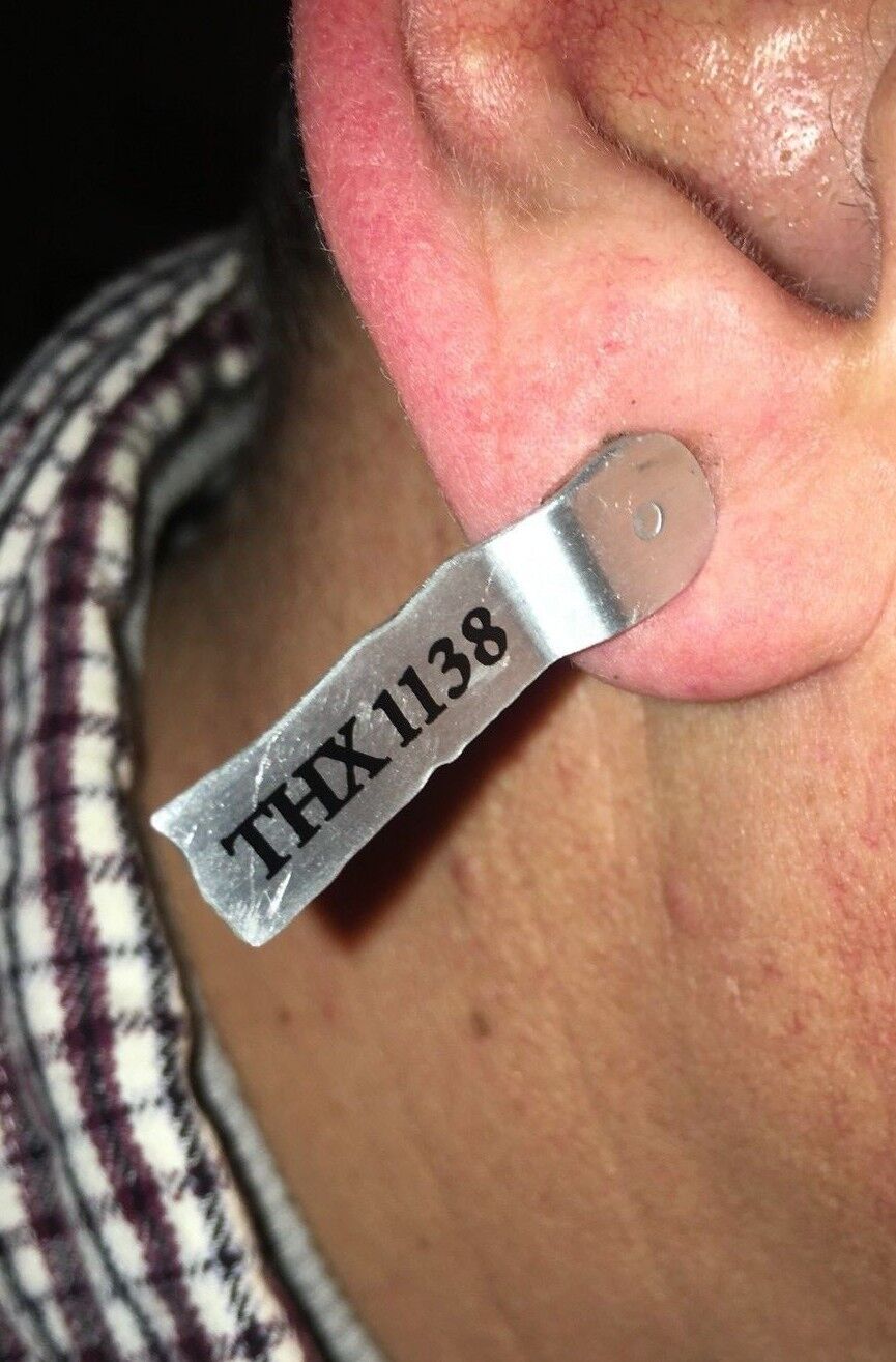 THX 1138 Metal Promo CADAVER EAR TAG Magnet COSPLAY George Lucas STAR WARS NOS