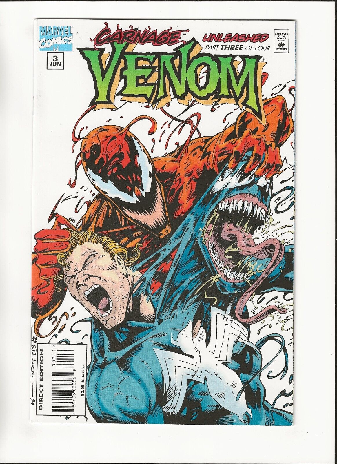 Venom Carnage Unleashed #3 Classic Cover High Grade 1995