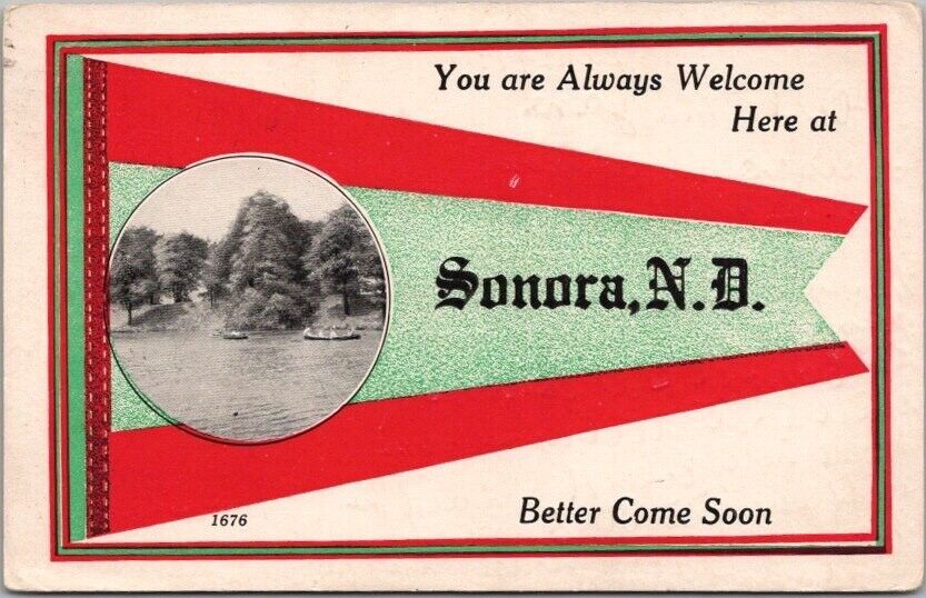 Vintage 1914 SONORA, North Dakota Greetings Postcard \
