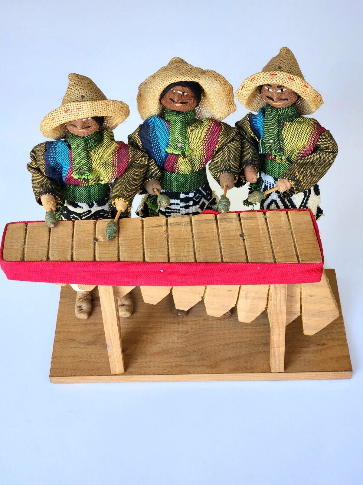 Authentic Handcrafted Latin American Cloth Dolls Playing Marimba 10\
