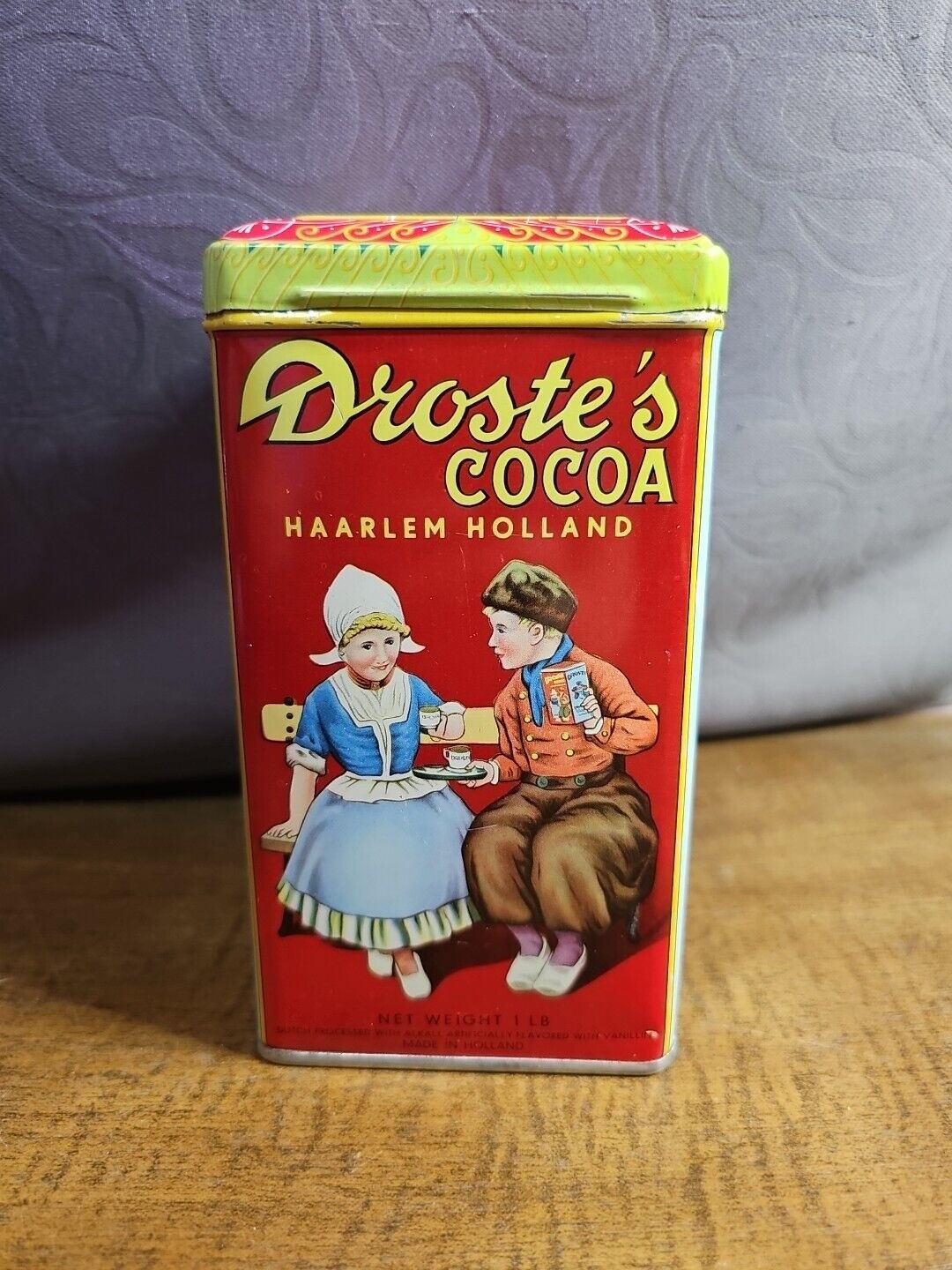 Vintage DROSTE’S Dutch Process COCOA TIN, Hot Chocolate, Haarlem Holland 1 Lb.