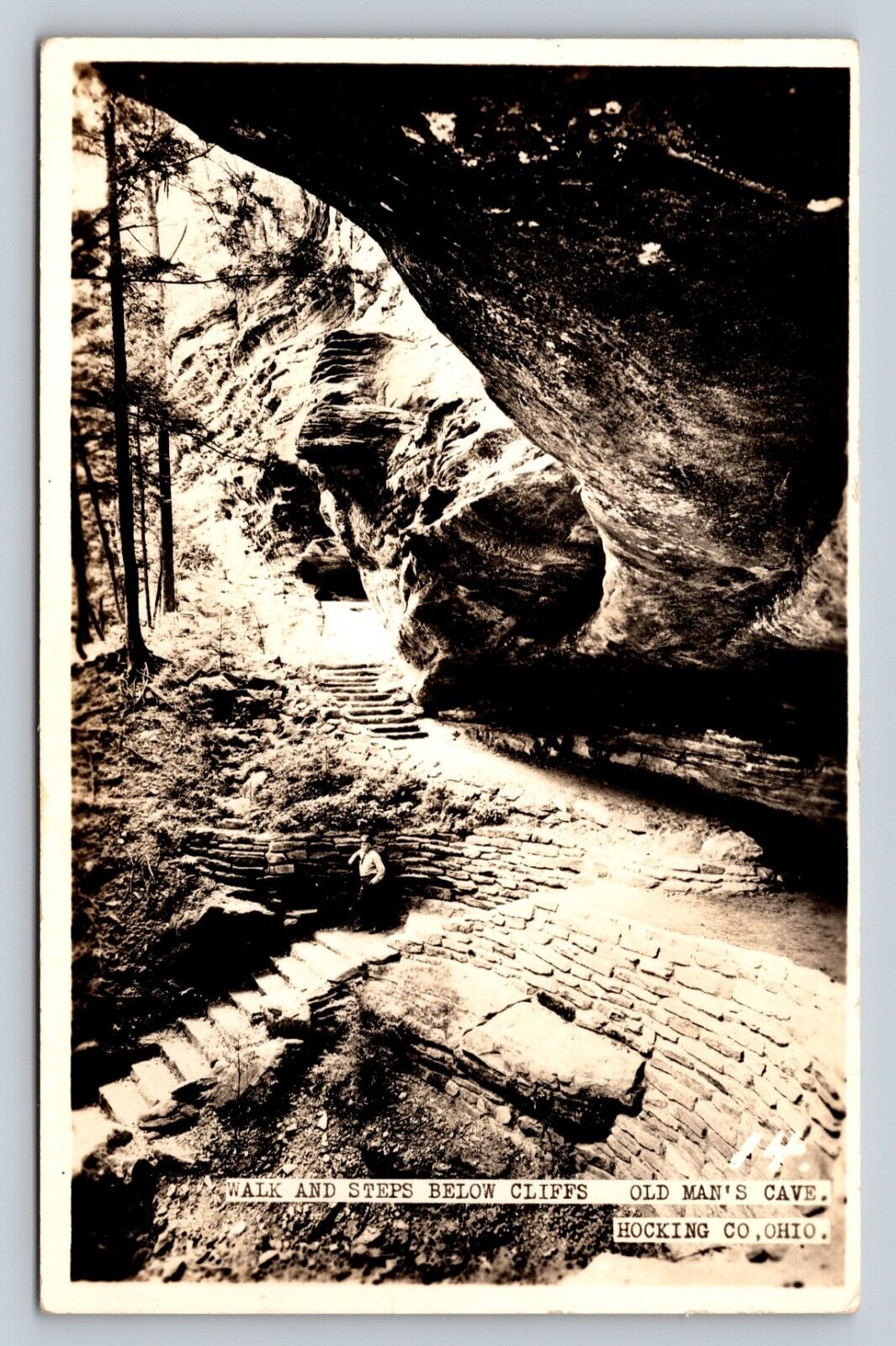 Awesome Image RPPC Old Man's Cave HOCKING HILLS State Park OHIO VINTAGE Postcard