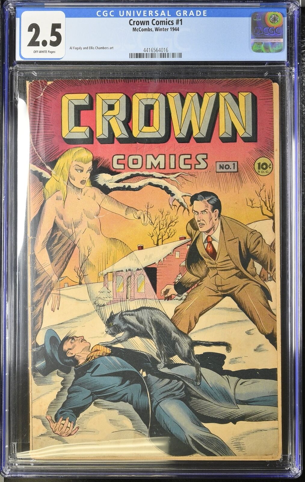 Crown Comics (1944) #1 CGC GD+ 2.5 Off White Early Golden Age Horror Scarce