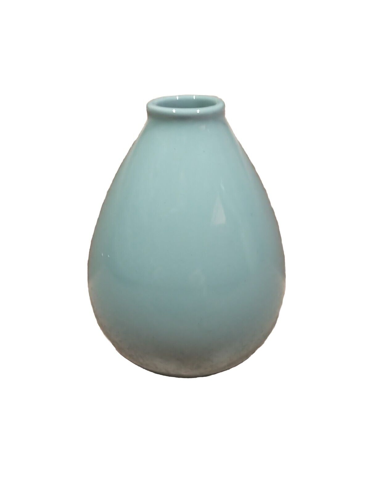 Ceramic Pastel Blue Teardrop Vase Expertly Hand Crafted Vintage Rare
