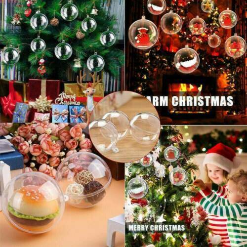 Clear Fillable Plastic Ball Christmas Tree Hanging Ornament Home Decoration Lot