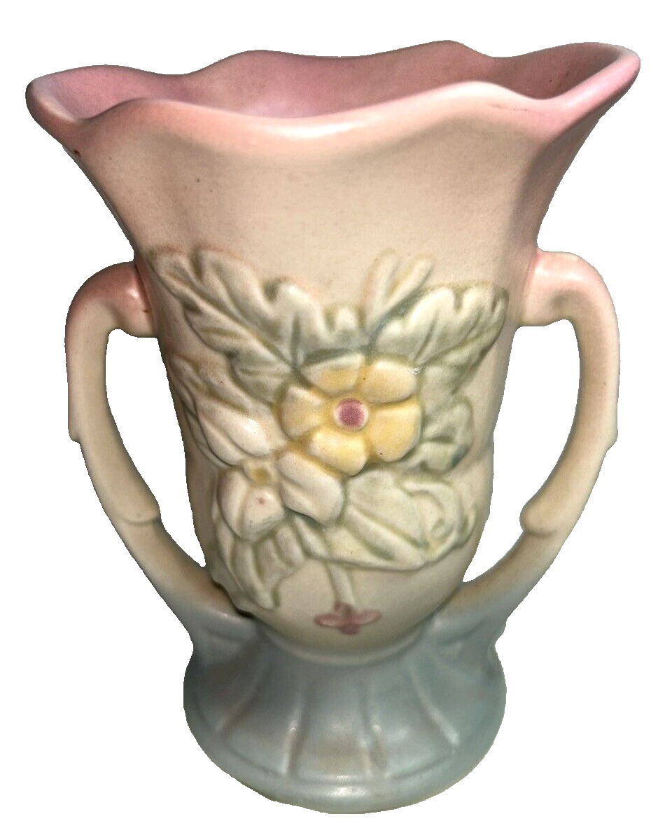 Vintage Hull Art USA Pottery Dual Handled Wildflower Vase 5-1/2\
