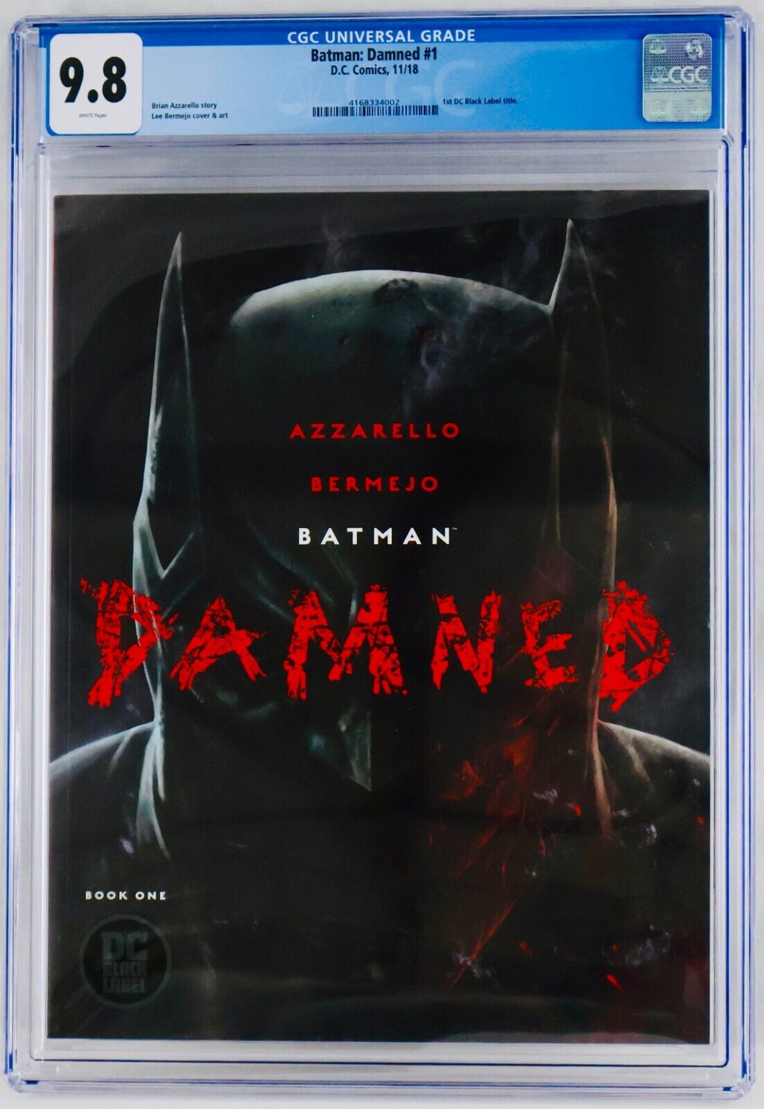 Batman: Dammed #1 CGC 9.8 White Pages D.C. Comics Black Label 2018 NM/MT